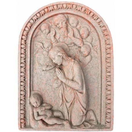 Terracotta basrelief Madonna with Child