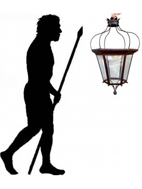 Lanterna da giardino H. 90 cm in ferro antica foggia Toscana rinascimentale