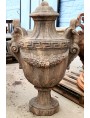 Vaso impero - calice da pilastro con sfingi H 95 cm