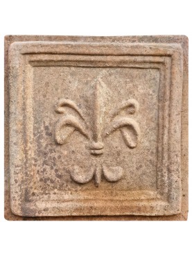 Terracotta tile with florentine lily