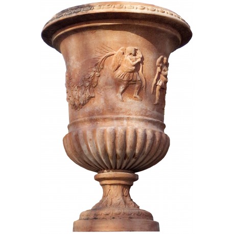 Vanvitellian ornamental vase in terracotta