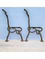 Ancient original cast iron bench legs - branches