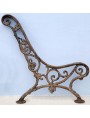 Original legs of ancient cast iron benches - with vegetal shoot