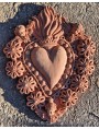 Italian Ex-vote - terracotta - Heart with angel
