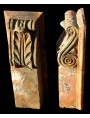 Two small terracotta brackets