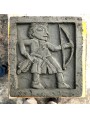 The tile freshly sculpted in raw clay