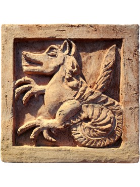 Terracotta tile from the Barga Cathedral - the Winged Dragon