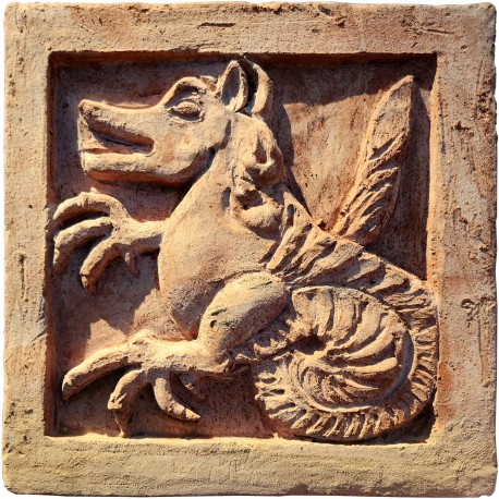 The winged dragon panel of the Barga Cathedral