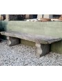 Large 203cm ancient minimalist lined bench in Cardoso stone