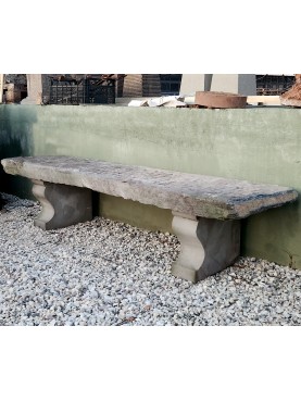 Grande panchina 203cm rigata minimalista antica in pietra del Cardoso