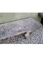Large 203cm ancient minimalist lined bench in Cardoso stone