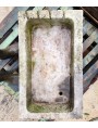 Antique rectangular white Carrara marble kitchen sink 16 cm deep
