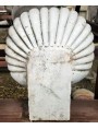 Small aquamanile in white Carrara marble in the shape of a stoup