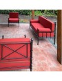 two seats Settee iron bench bamboo series