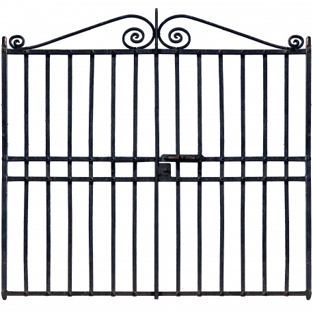 Antique forged iron gate with two doors