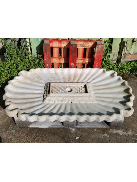 Large ANCIENT marble fountain plate restored