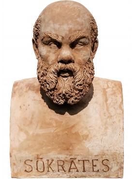 Socrate - filosofo - ERMA IN TERRACOTTA - MODELLATO A MANO