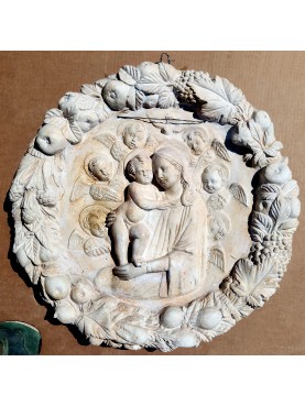 antica robbiana Ø 67 cm in gesso modello per scultori