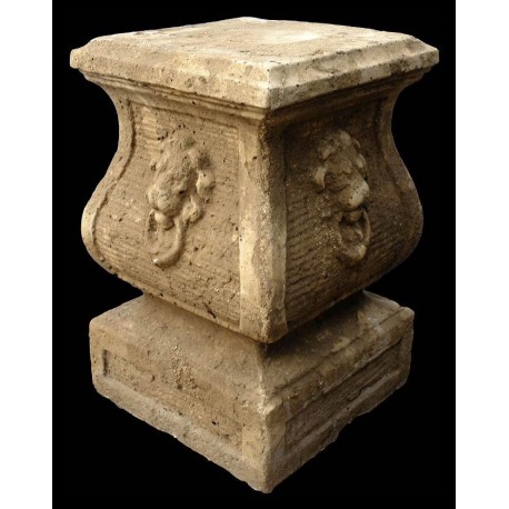 Cement base for vases and statue H.53cms/33x33cms