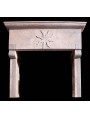 Fireplace with Etruscan sun hand-made for a dwelling in Maremma