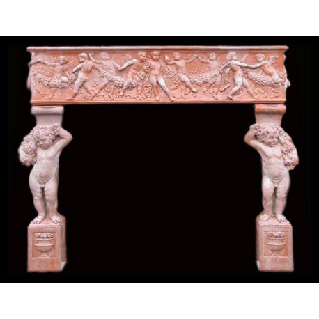 Terracotta fireplace