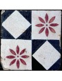 Red and manganese majolica tile