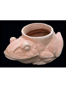 Terracotta frog for vase
