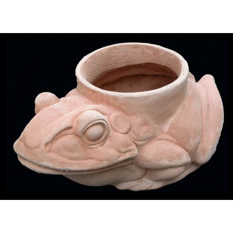 Terracotta frog for vase