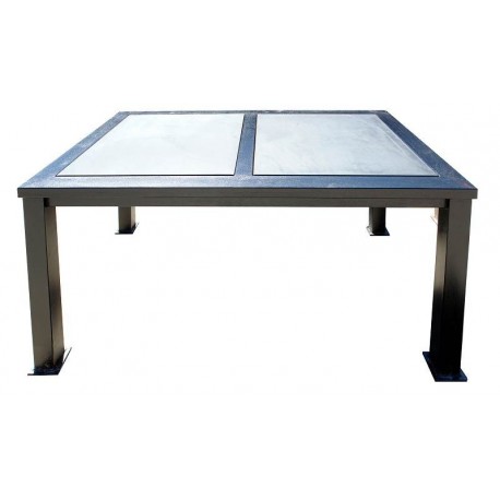 Iron and slate table