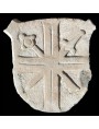 Stone coat of arms crossed sword and key