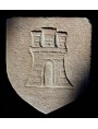 Stemma in pietra castello su scudo