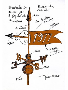 Sketch of the weather vane available with date on request