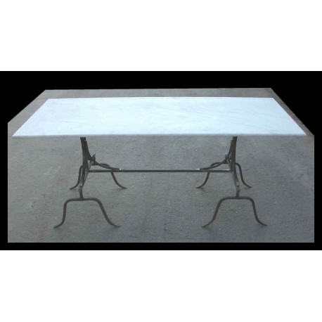 Tavolo in marmo 177 cm con cavalletti in ferro