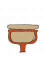 Goblet Andirons with Majolica Cup