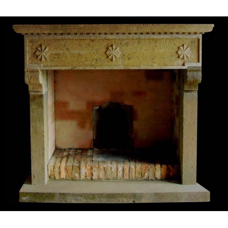 Tuscan fireplace in peperino stone
