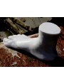 Marble foot hand carved in white Carrara marble