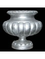 Vaso in ghisa antico originale verniciato d'argento