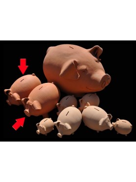 Terracotta pig moneybox XL