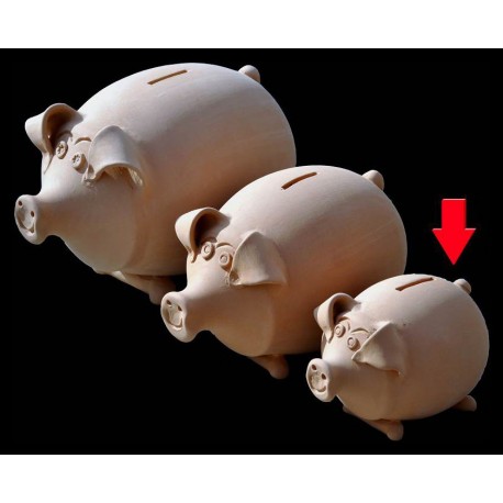 Terracotta pig moneybox little