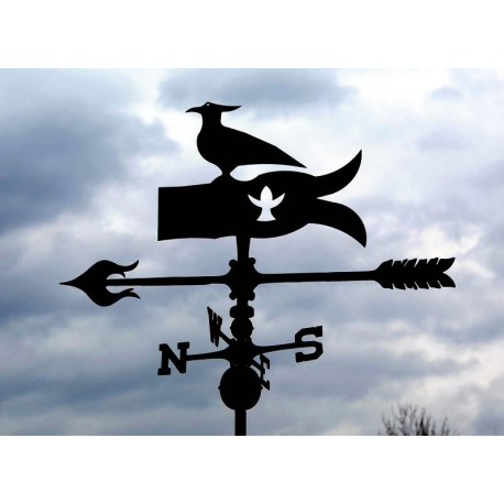 Northern Lapwing with flag weathervane