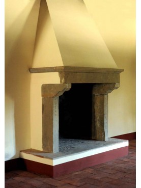 Simple sand-stone rural chimney
