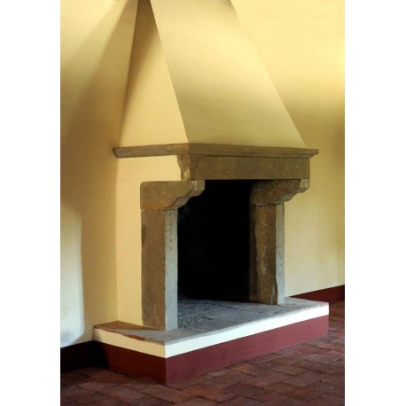 Simple sand-stone rural chimney