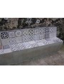 Panchina realizzata con piastrelle antiche in maiolica 20x20cm
