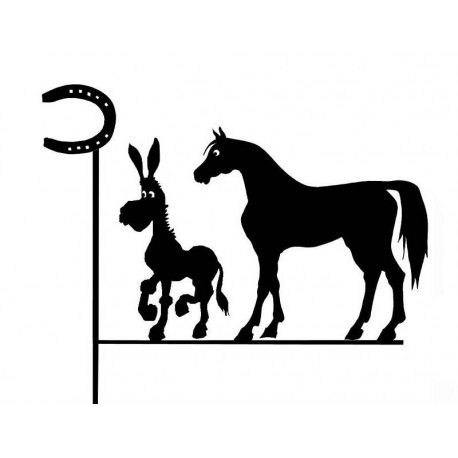 Weather vane with Donkey and Horse