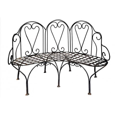 Settee Curved forged iron bench
