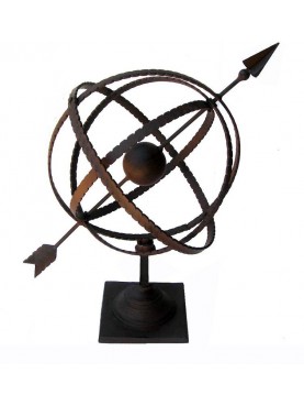 Armillary sphere with iron base