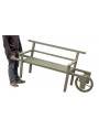 Teak wheelbarrow bench